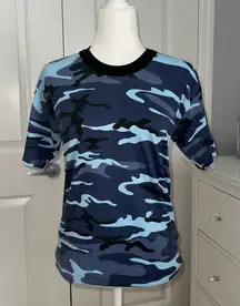 Blue Camo Short Sleeve Tee