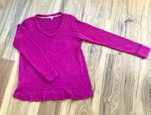 Mod-O-Doc‎ Vibrant Pink V-Neck Sweater with Soft Knit Sz XS