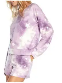 Wildfox Tie Dye Stars Sweatshirt & Short size XL Lounge Co-Ord Sets