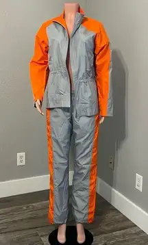 Vintage 80s Nike Tracksuit Large Gray 2-Piece Set Track Jacket Sweatpants Womens