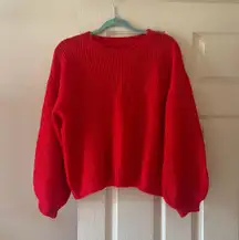 Red Ribbed Sweater