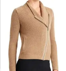 {M} Athleta Stowe Moto Zip Merino Wool Cardigan