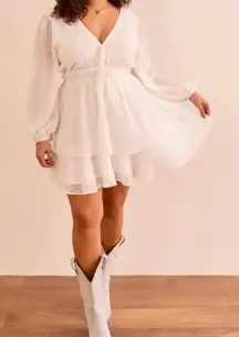 NEW Arula White Mini Dress Plus Size A / 1X NWT
