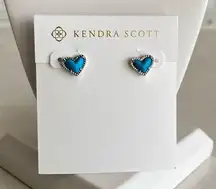 Kendra Scott Blue Heart Stud Earrings