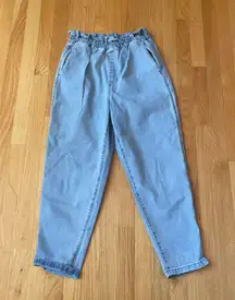 Blue Paperbag Waist Jeans