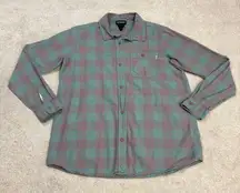 Burton Grace Long Sleeve Flannel Button Down Shirt Trellis Heather Plaid Size M