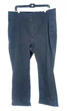 NYDJ Pull On Slim Boot Cut Dark Black Wash Trinity Denim Jeans Size 2X Petite