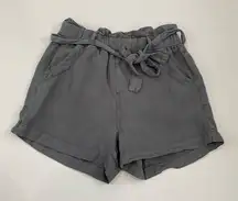 Thread & Supply Gray Paperbag Waist Tie Shorts Size Small
