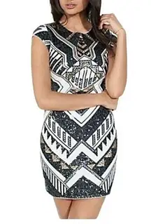 Sequin Embellished Sheath Dress  Small Holiday New Year's Eve Party Fest