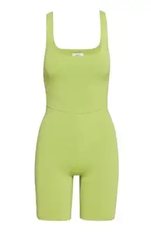 NWT Womens Babaton Aritzia Romper Square Neck 2XS XXS Short Tank Green Jackfruit