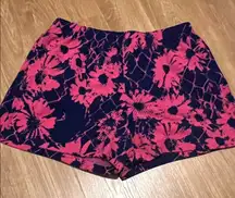 Urban Outfitters Pink Floral High Waist Shorts size XL elastic waist draw string