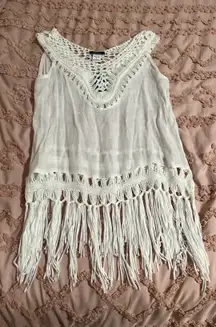 Boho flowy white top 