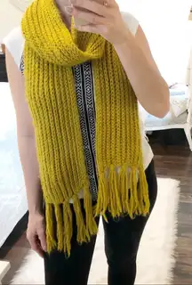 Style & Co winter/spring cable knit tassel scarf