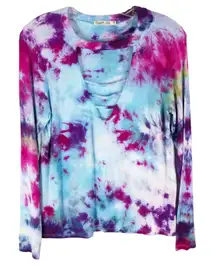 Heart Hips‎ Small Top Handmade Tie Dye Fancy Free Blue Pink Purple Strappy 1204