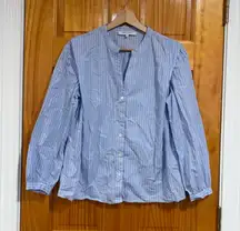 Gerard Darel Paris Blue White Stripe Cotton Blouse Top FR 36 US 4 French Chic