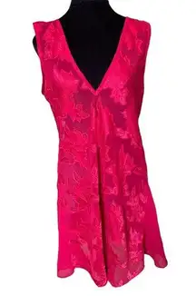 Erika Taylor Intimates Vintage 90s Red Romantic Floral Lingerie Mini Slip Dress