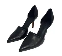 Vince Black Leather Claire D'Orsay Pumps 36.5