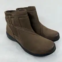 Clarks‎ Collection Carleigh Brown Leather Ankle Boots Comfort Shoes Size 9.5M