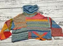 NWT Sincerely Jules oversized cowl neck cropped sweater size small boho