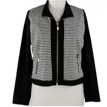 Peter Nygard Black & White Jacket (Size Medium)