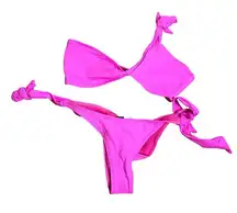 NWT Fredericks of Hollywood Laguna Pink Bikini Set Top & Bottom Size Medium