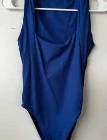 Zara Blue Bodysuit One Piece with Square Scoop Neckline