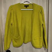 Ann Taylor Cardigan Yellow Green Sweater Size Small