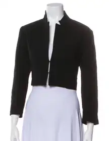 Agnona Black Cashmere Cropped Bolero Jacket – Made in Italy XS Luxery Old Money