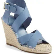 NEW Joie‎ kaelyn espadrilles wedge sandals blue