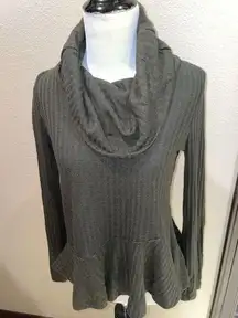 Maeve Anthropologie sweater size XSP Turtleneck‎ Green top Ribbed