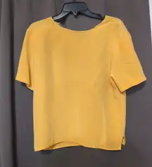 Barrie Pace Women's Yellow‎ Silk Top, Size 8 Blouse, Office Attire, 100% Silk