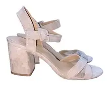 Qupid tan suede block heels size 9