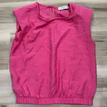 Anthropologie Paper Crane Pink Sleeveless Top Blouse Women’s Small