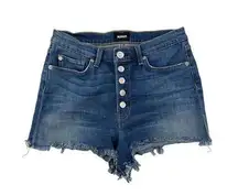 Hudson - Zoeey Exposed Button Cut off denim Shorts in Blue