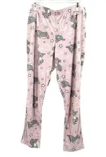 Disney  Size Large Pajama Pants Pink Bambi Hopper Bunny Rabbit Sleepwear PJs