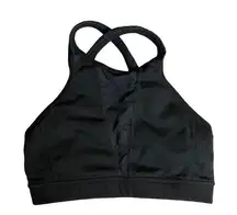 Zella Criss Cross Back Mesh Sports Bra Size XS Black Athletic Workout Gym Yoga