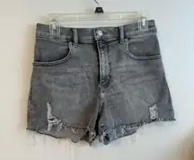 Express Gray Frayed Jean Shorts