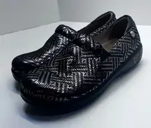 Alegria Black and Silver Patterned Women's Loafers