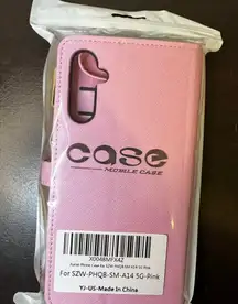 Samsung Galaxy A14 M14 5G Wallet Case Floral Wristlet Pink Card Holder Phone FC1