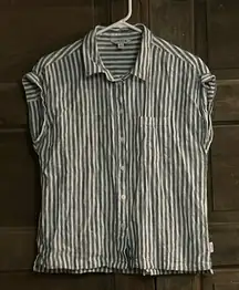 Orvis Top for‎ Women - Linen Blend Womens Short Sleeve  - Button-Up Size Small