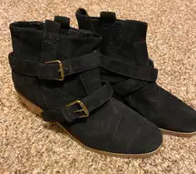 ❤️ NWOT Cole Haan black suede leather booties with buckles