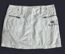 Vintage Y2K French White Cargo Mini Skirt