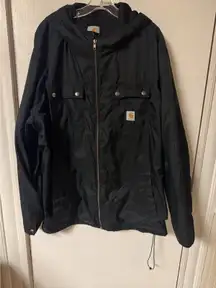 Carhartt Women's 2XL Black Hooded Jacket Lightweight Nylon Workwear
