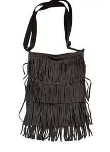 Outfitters AEO fringe covered, tiered  suede leather satchel / handbag / hobo / sling /