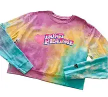 By Samii Ryan | Don’t Play Me Multicolor Tie Dye Cropped Sweatshirt Medium