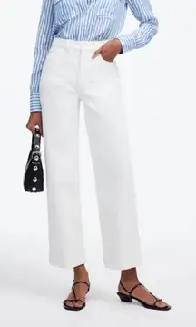NWT Madewell White The Perfect Vintage Wide-Leg Crop Jean Size 24