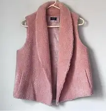 Norla Canada Anthropologie Rhodes Sherpa Pink Vest Size S/M Pockets Anthro 🟢