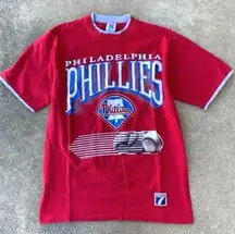 Vintage Logo 7 Philadelphia Phillies Tee Red Womens Medium