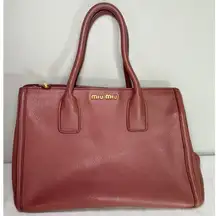 Mui Mui MADRAS Leather Handbag