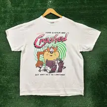 Looney Tunes Tasmanian "Taz" Devil System Crashed T-Shirt Size Extra Large